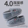 New cotton slippers large size autumn and winter warm indoor household soft sole non-slip plush thick sole cotton shoe bag heel