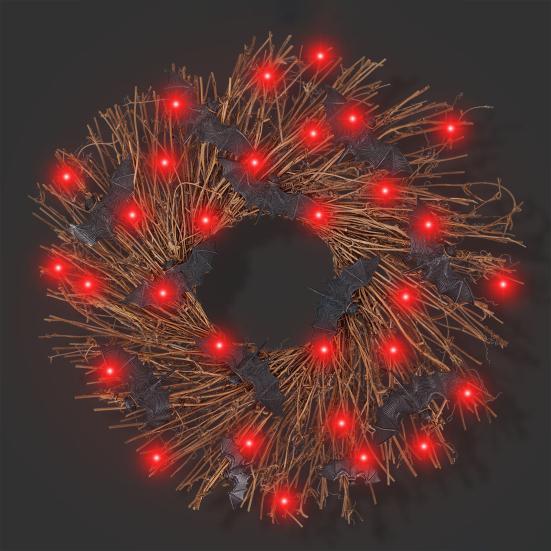 Halloween Wreath Scary Black Bat Horror Decor Front Door Wall Window Home Festive Atmosphere Decoration