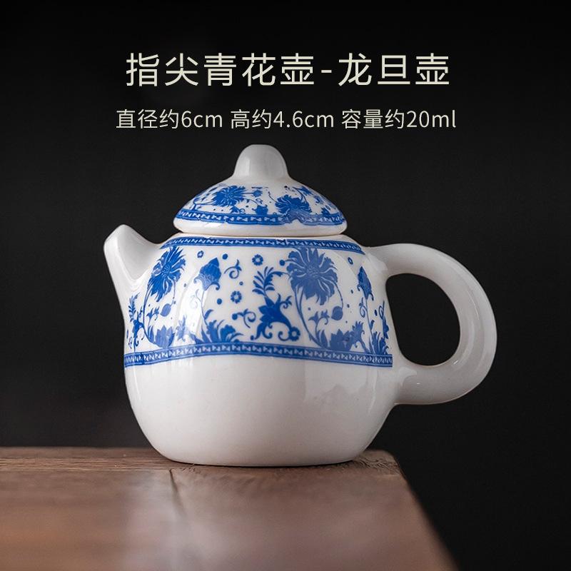 20ml Fingertip Blue And White Mini Teapot Tea Play Toys Small Tea Table Tea Pet Ornament Pocket Teaset Tea Ceremony Accessories