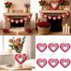 6Pcs Valentine's Day Heart Shape Ornament Felted Cloth Heart Pendants for Mantels Wall Window Door Tree Display