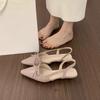 Gentle Shoes Small Slope Heel Bag Head Sandals Women Bow Pointed Empty Single Shoes Women