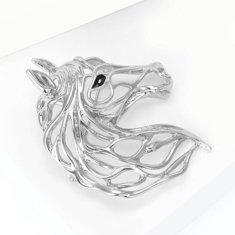 Trendy Alloy Zodiac Horse Brooches For Women Animal Pins Suit Coat Accessories Casual Party Accessories New Year Gifts