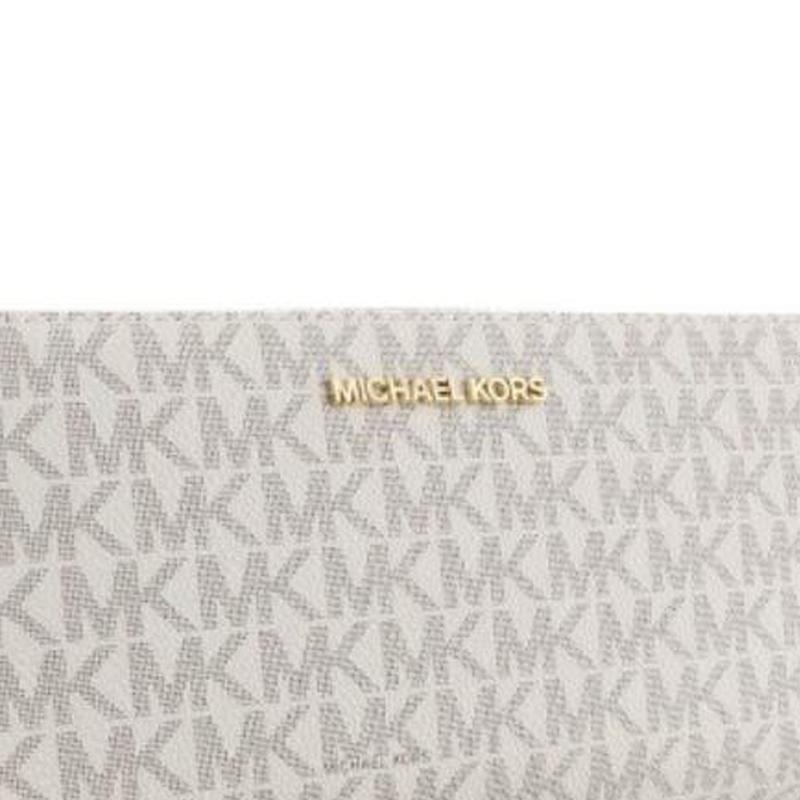 MICHAEL KORS Presbyopia all over printed zipper closure coated canvas wallet women's beige and pink