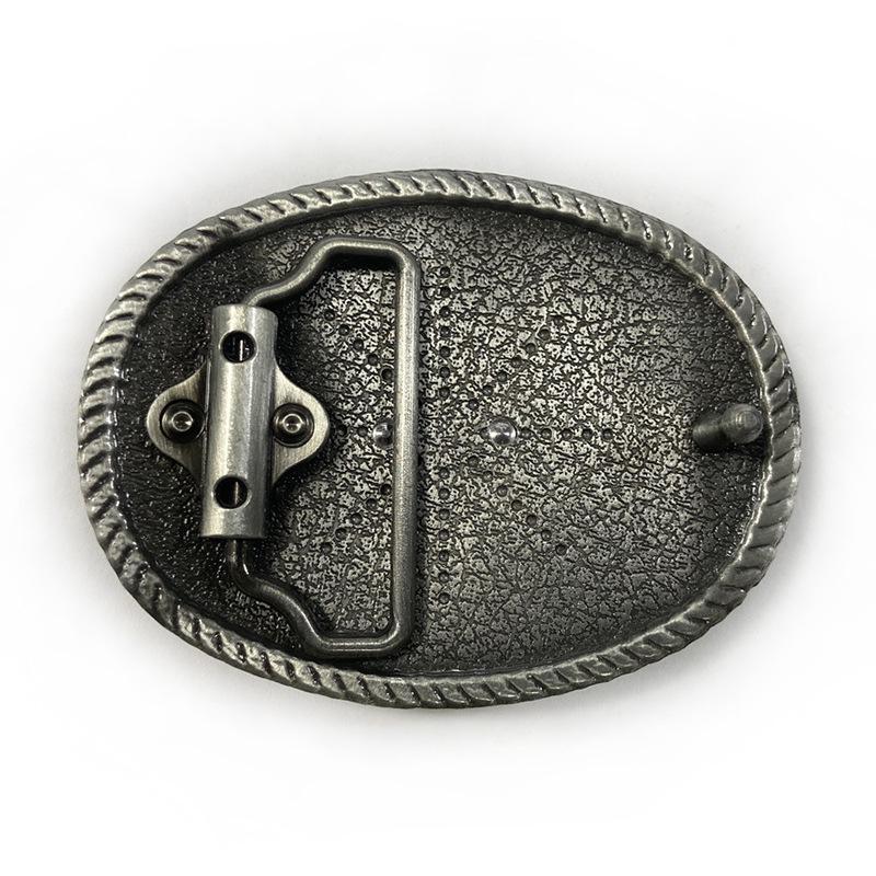 Higanbana Ethnic Style Oval Denim Belt Buckle - Unique Alloy Smooth Design