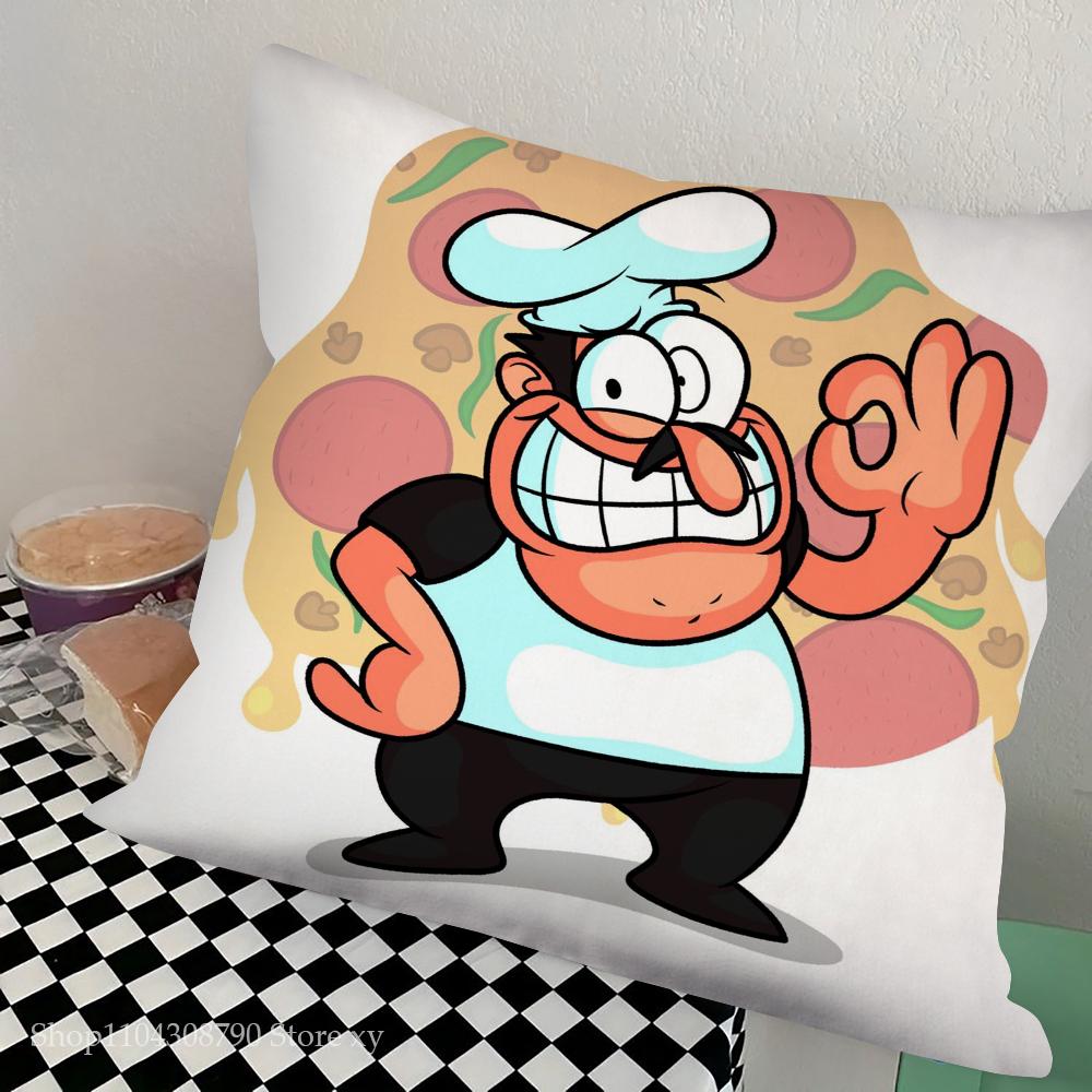 P-Pizza Tower Game Pillow Case Square Pillow Bedroom Sofa Leisure Comfort Cushion Car Living Room Home Decoration