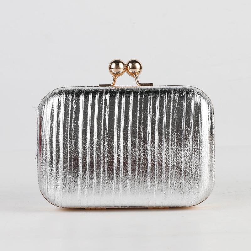 

Gold Pleated Sequins Evening Bag Metal Color Bling Clutch for Wedding/banquet Handbags Female Shoulder Bag Luxury Designer Purse