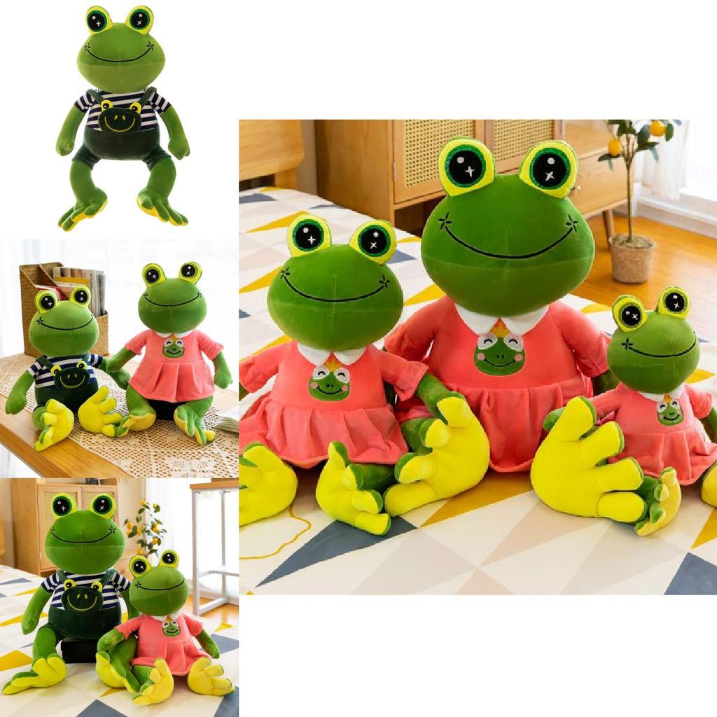 Cute Cartoon Frog Plush Toy Soft Crystal Velvet Stuffed Animal Gift For Kids 30cm 40cm 50cm