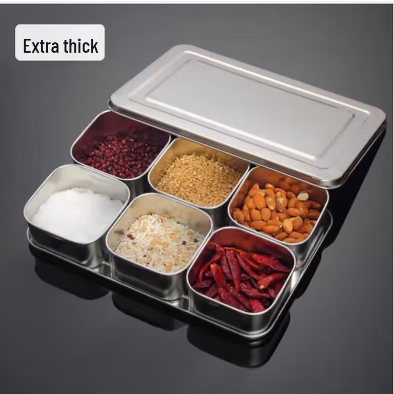 SIFAR Stainless Steel 4-Compartment Seasoning Box