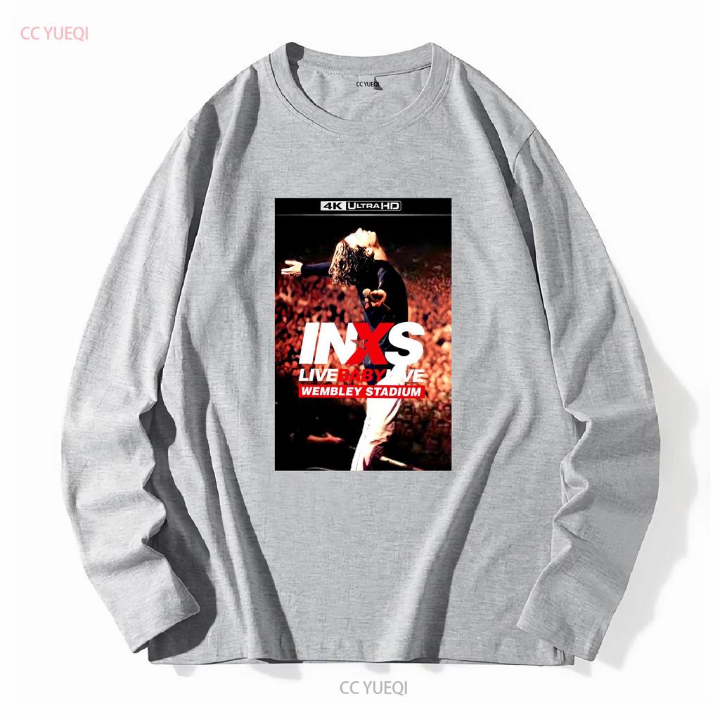 Inxs Live Baby Mens T Shirt Vintage Washed Casual Graphic Streetwear Homme Top For Everyday Wear Stretched Stylish