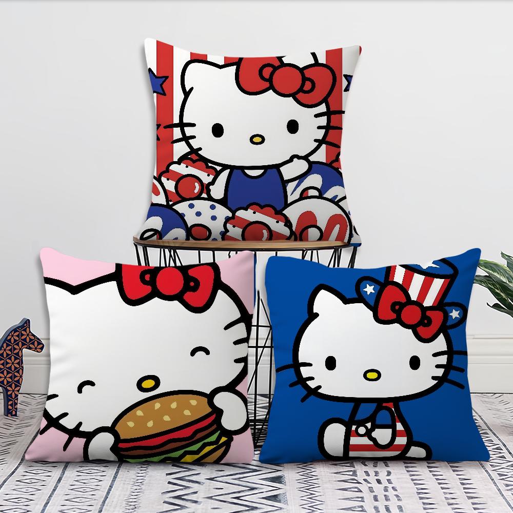 Fun Cartoon Chibi Cat H-Hello K-Kittys Sro Comfort Soft Hogar Pillowcase For Sofa Living Room Bed Home Decor Protective Covers