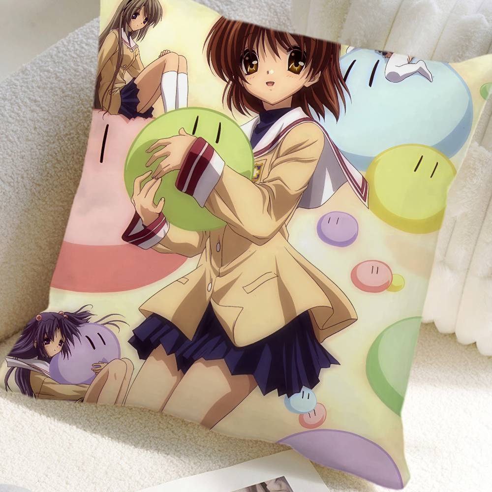 

Clannad Anime Pillow Case Square Pillow Bedroom Sofa Leisure Comfort Cushion Car Home Decoration 16x16Inch