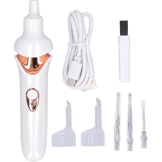 Electric Ear Suction Device, Portable Automatic Electric Vacuum Ear Pick Ear Cleaner Earwax Remover with LED Light for Earwax Removal, Soft Prevent