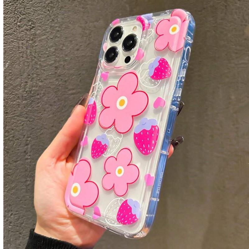 Flower Summer Pink Floral Phone Case for  Redmi Note 13 12 11 Pro Plus 5G 12S 11S 10S 9 10 TPU Shockproof Airbag Cover
