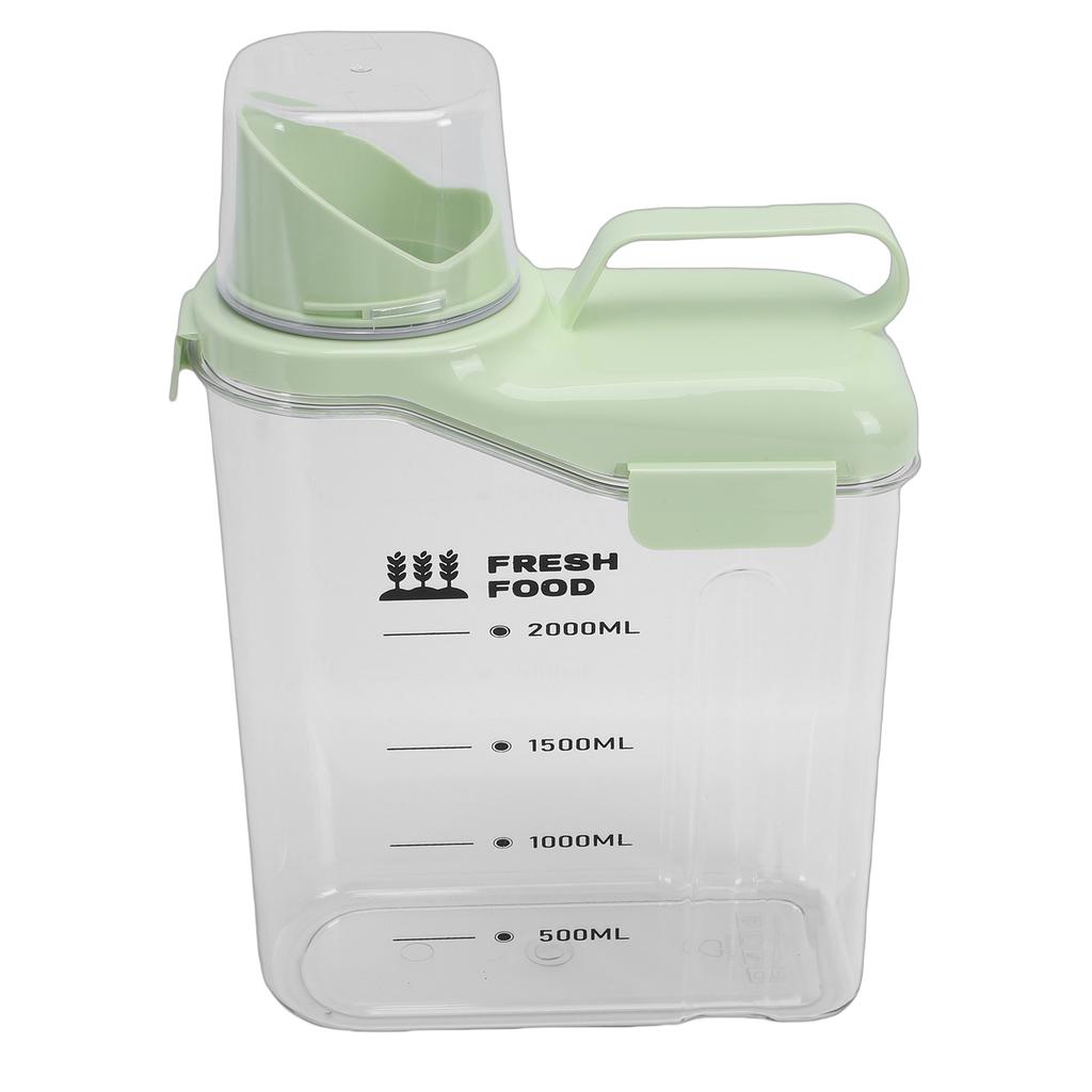 Cereal Storage Container with Spout and Measu  Cup Plastic  tight Kitchen   for Rice Grains Flour Dry Food