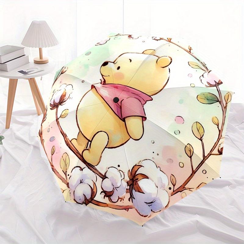 

Disney Winnie-the-Pooh,Cotton,Watercolor Manual Opening and Closing Umbrella, 8-Rib Reinforced Folding Design, Lightweight