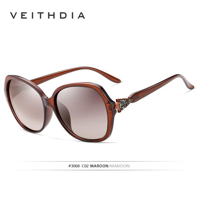 

VEITHDIA женские солнцезащитные очки с поляризованными градиентными линзами, роскошные женские дизайнерские солнцезащитные очки, аксессуары для женщин 3068 коричневый