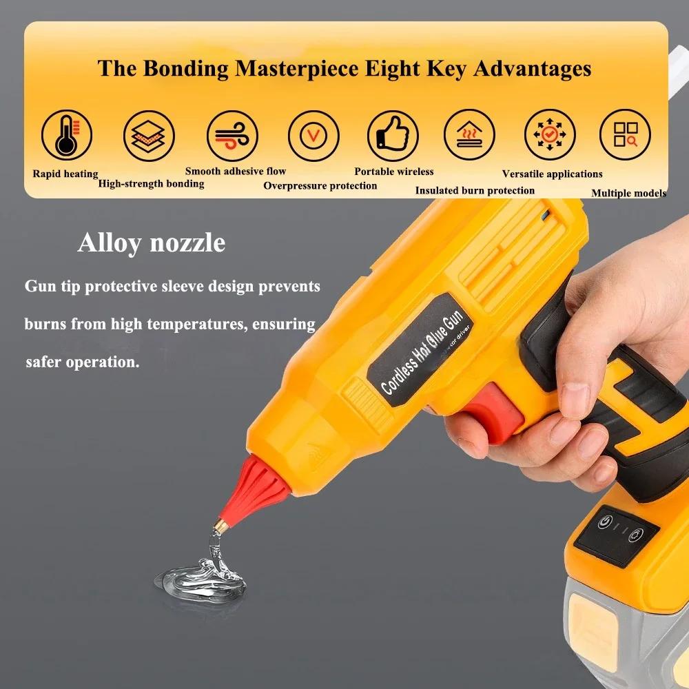 Multi-Function Cordless Hot Glue Gun for Makita/DeWalt/Milwaukee/Bosch/Ryobi 18/11V Battery with 11mm Glue Sticks DIY Power Tool