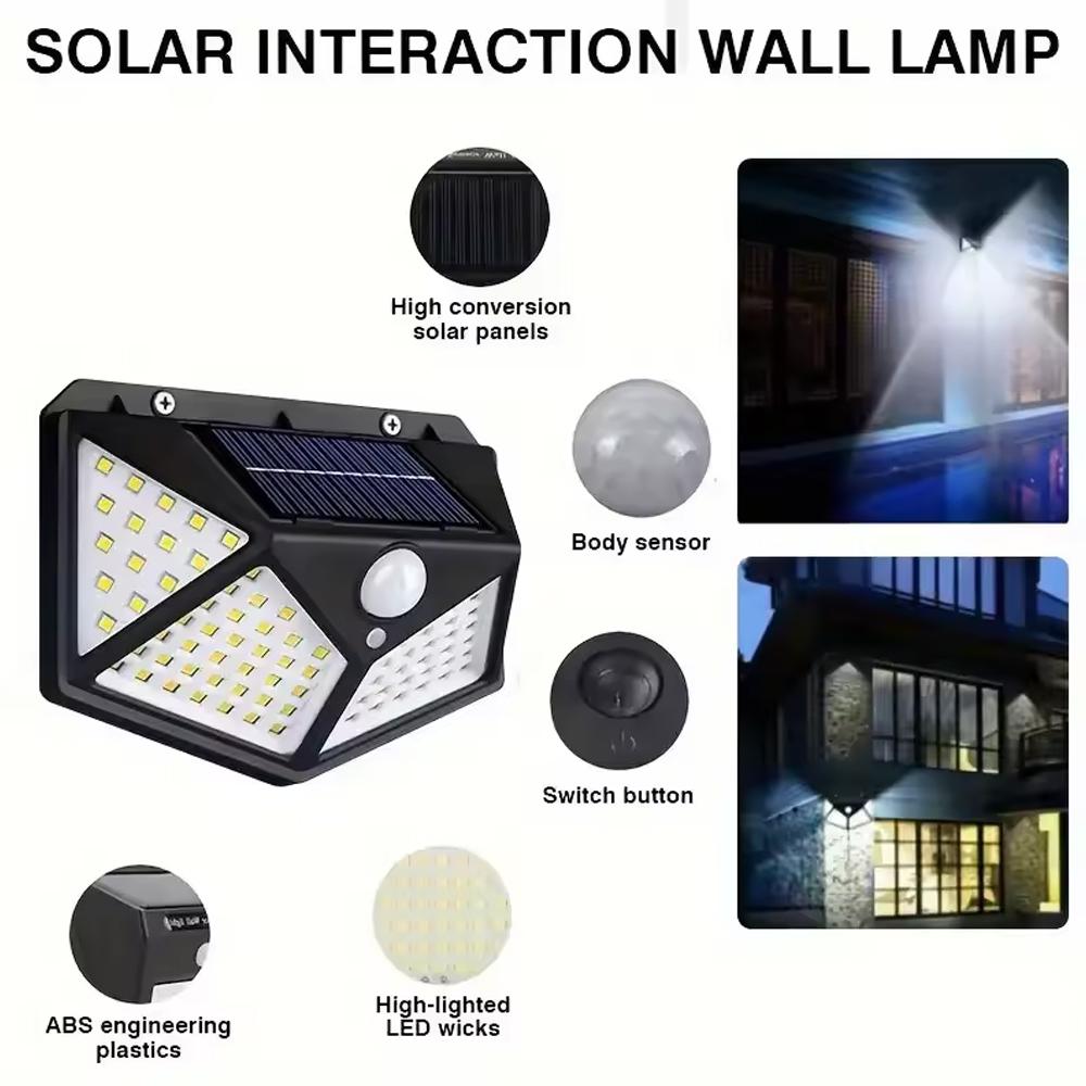Multifunctional Solar Lamp Outdoor Garden Decoration Solar LED Light Waterproof Sunlight Powered Spotlight with Motion Sensor