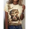 Hamster Hedgehog Cat Pattern T Shirt For Women Funny 3D Printed Short Sleeves Summer Loose T-Shirts O-Neck Tops Tees Streetwear