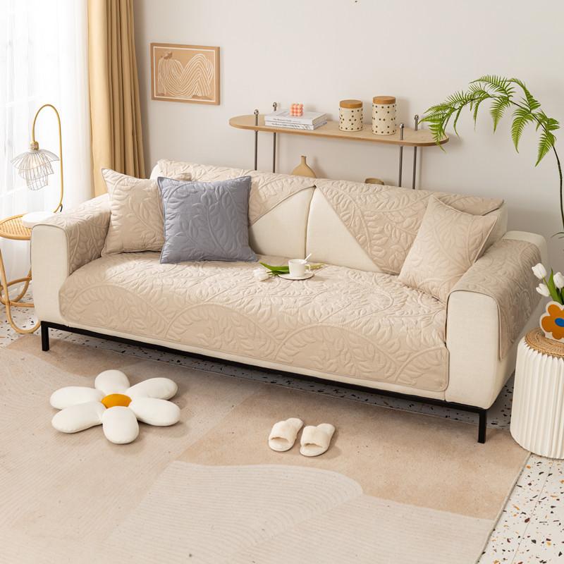 Four Seasons Universal-Sofakissen aus einfarbiger Baumwolle mit Stickerei, nordisches, einfaches, rutschfestes, schlichtes Sofakissen-Handtuch