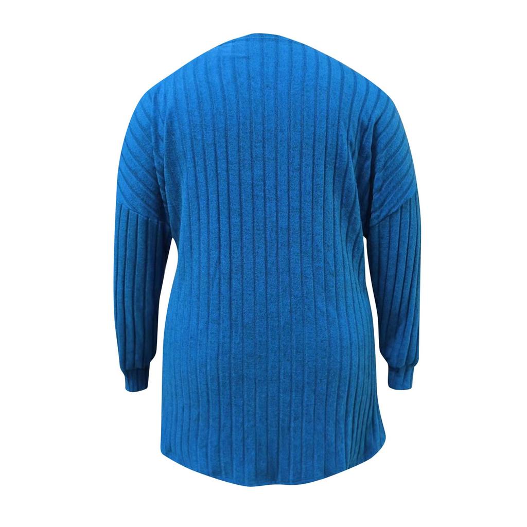 Women's Long Sleeved Solid Color Loose Cardigan Top Knitted Jacket