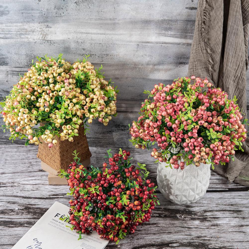 1 Pcs Fake Flowers Plant Artificial Berry Flowers For Weddings & Home Decor Wreaths Home Decor Garden Decoration