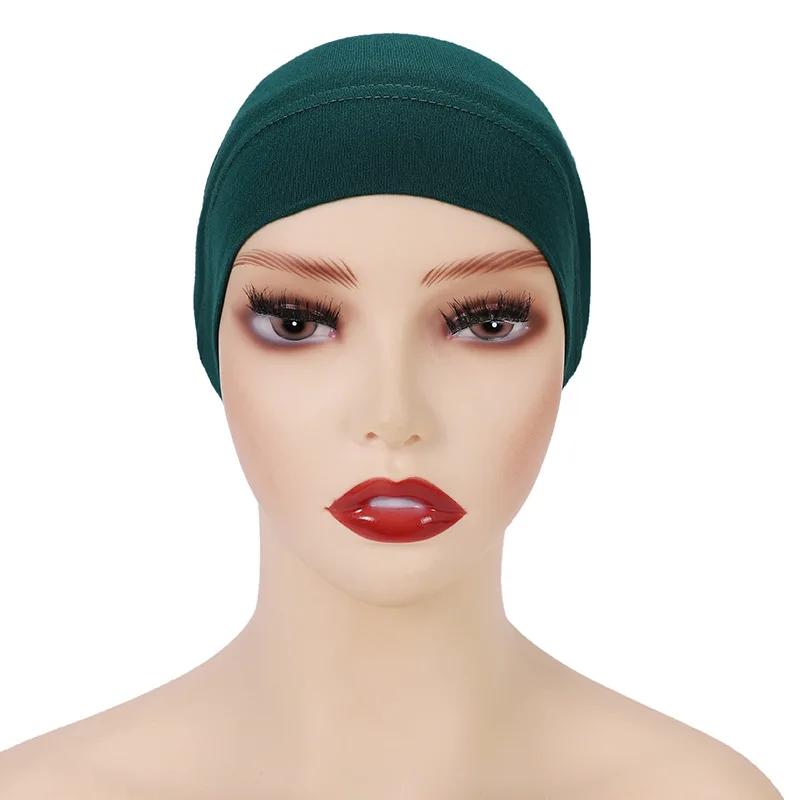 Weiß Beige Rot Grau Damen Innen Hijab Kappe Muslimischer Turban Islamische Unterkappe Weibliches Stirnband Turbante Mujer