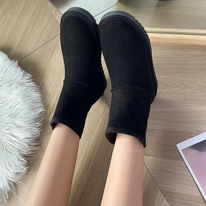 Large size snow boots for women's autumn and winter new wind velvet thickened thermal cotton boots cotton shoes for women