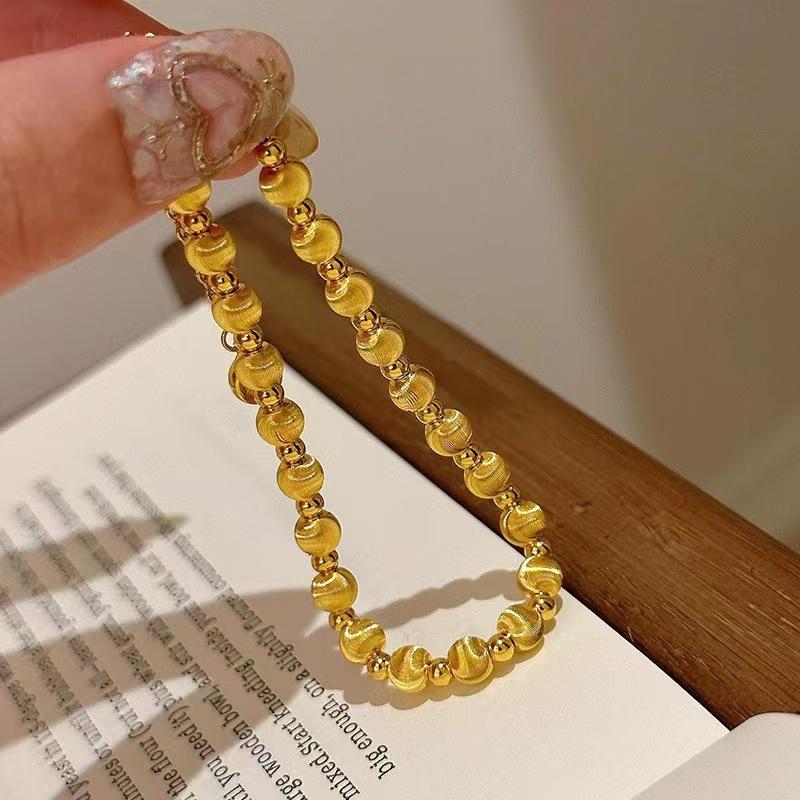 European and American simple cat eye pull bracelet burst flash small light bulb car flower round beads women party Zircon gift