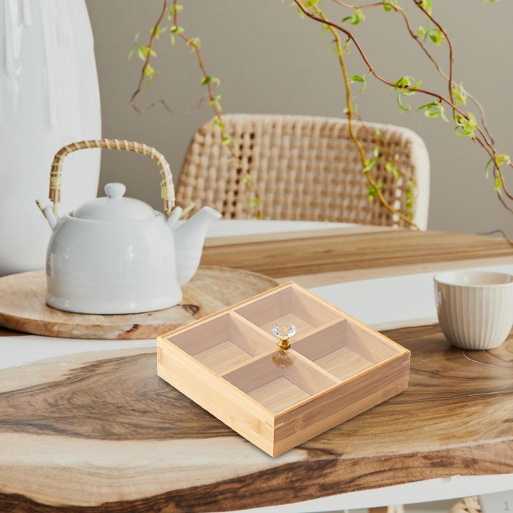 Wooden Dessert Tray with Protective Lid for Entertaining