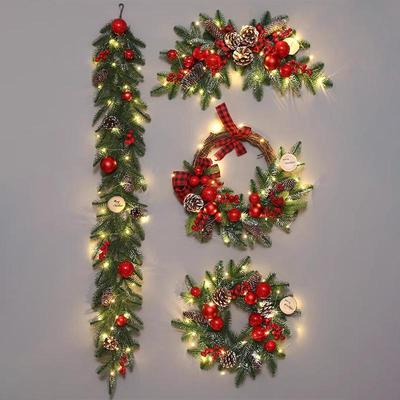 Luminous Christmas Wreath: Rattan Garland for Tree, Door, Wall, Mall, and Hotel Decor