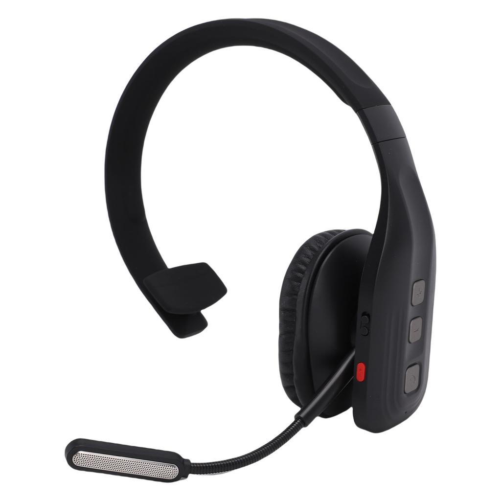 Trucker Bluetooth Headset with AI Noise Canceling Mic Mute Key Single Ear Wireless Headphones for Truck Driver Video