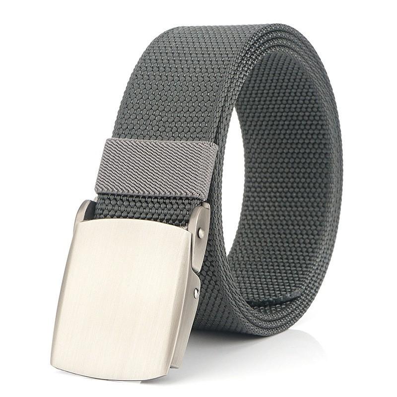 Thickened Nylon Automatic Buckle Belt Knitted Canvas Pants Young Students Casual Men's