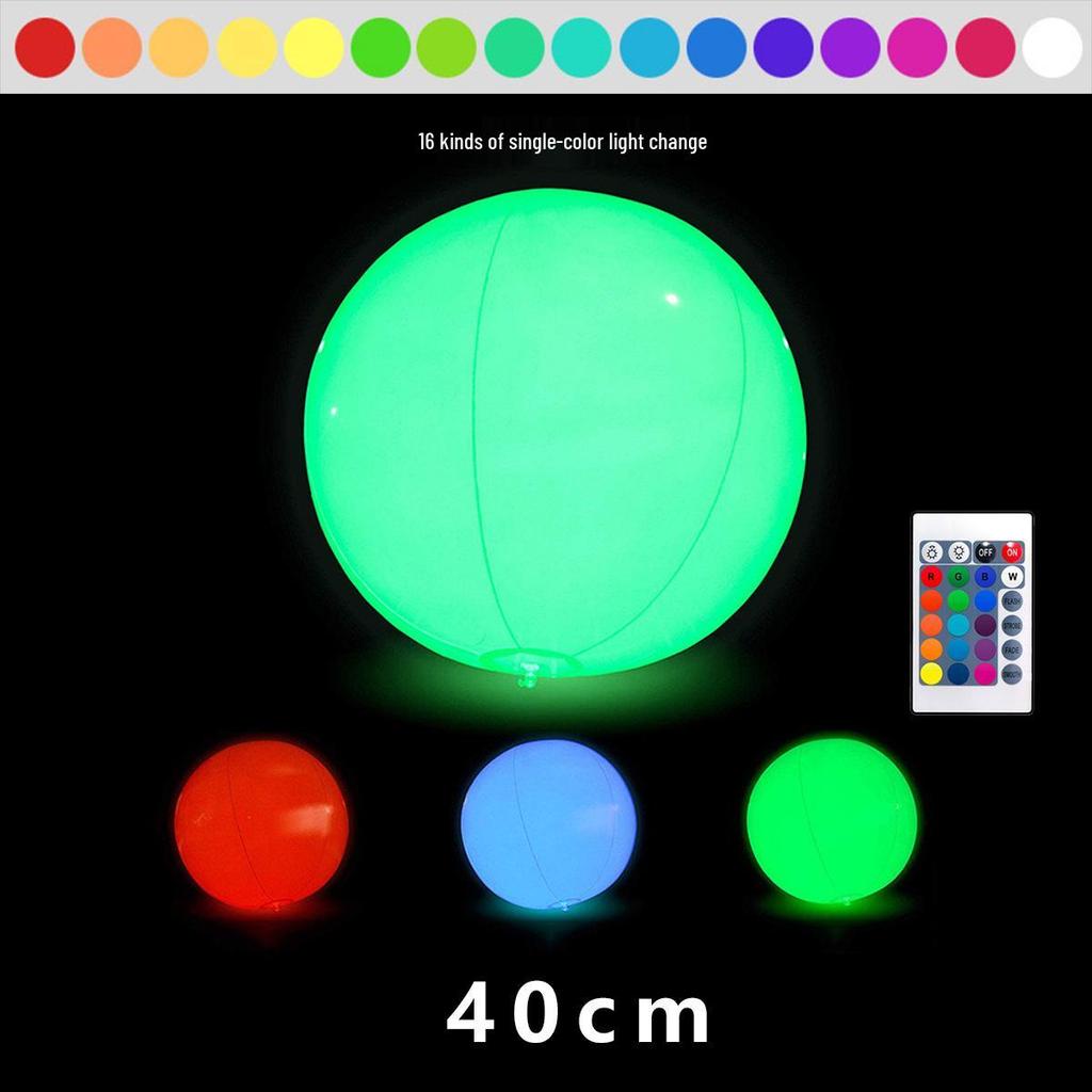 16-Color LED Remote-Controlled Inflatable PVC Christmas Festival Beach Ball