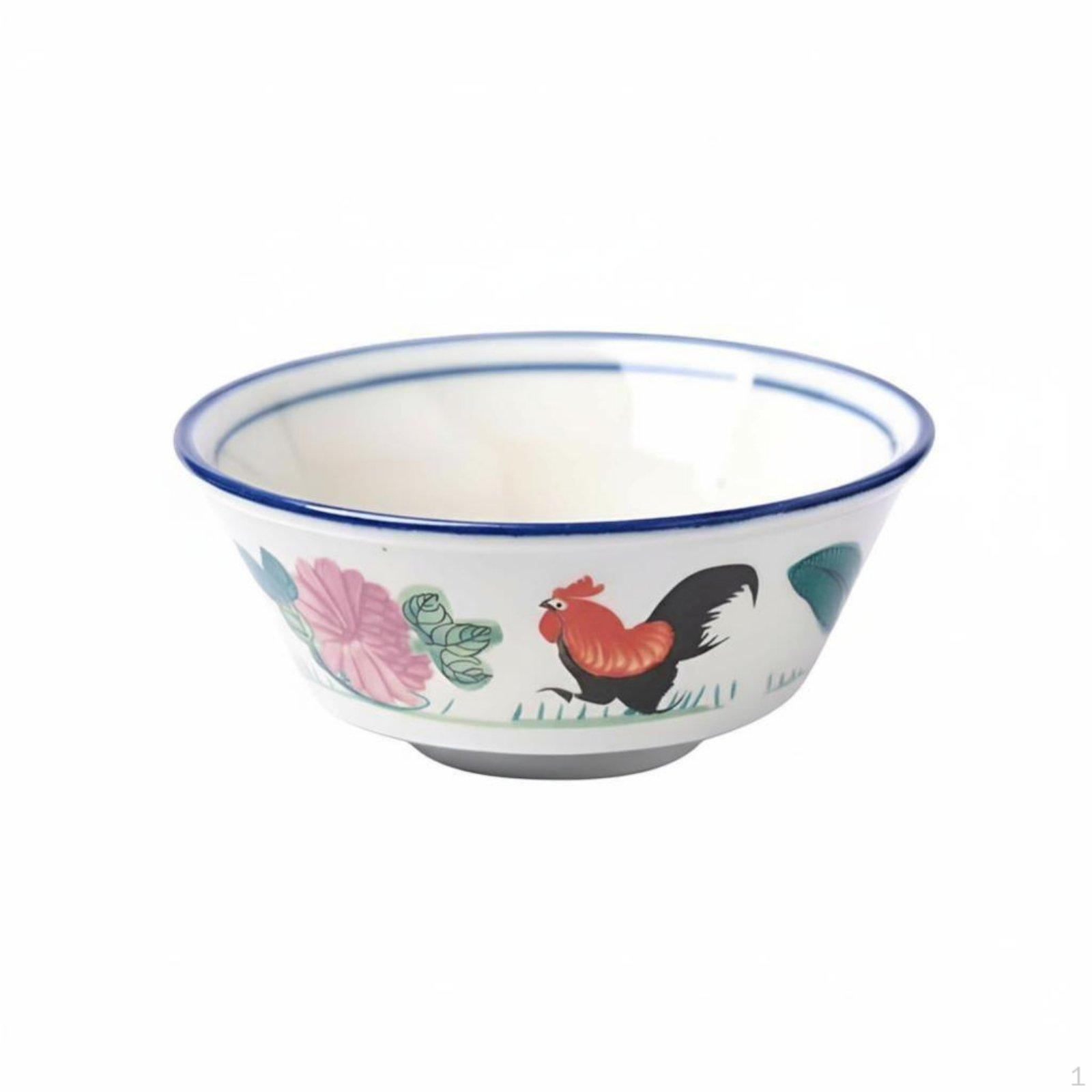 Vintage Ceramic Tableware Set, Rooster Pattern, Bowls and Plates for Restaurant, Hotel, Pot