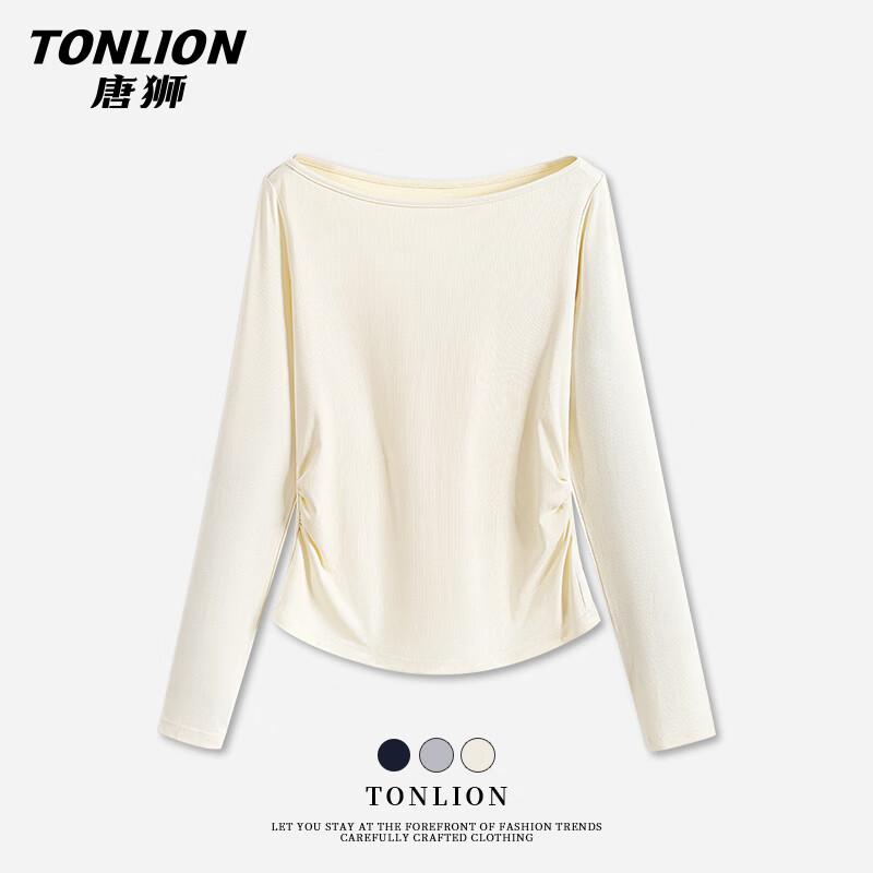TonLion Women s Long-Sleeve Off-Shoulder T-Shirt M