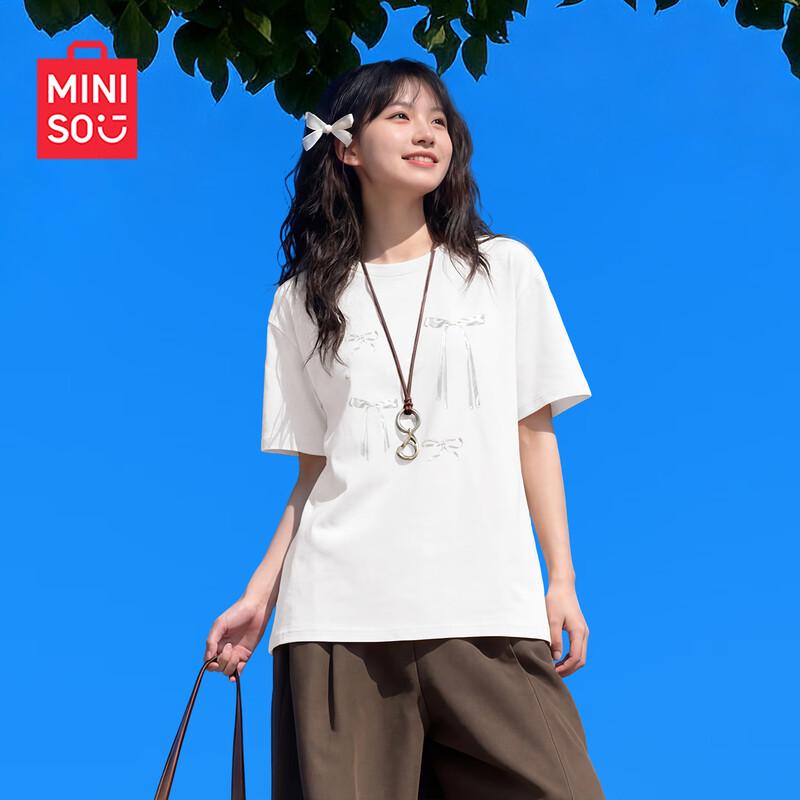 

MINISO Women s 2026 Summer Pure Cotton Loose Fit T-Shirt 2XL
