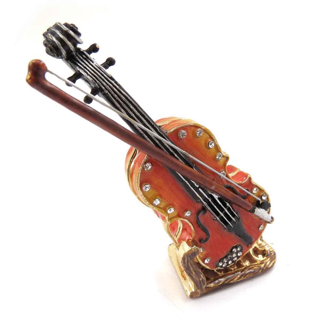 Les Trésors De Lily [J7383] - Orange 'Violin' Jewelry Box