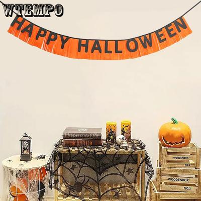WTEMPO Classic Creative Halloween Decoration HAPPY HALLOWEEN Paper Tassel Banner Ideal for Happy Halloween Festival Part for Home Garden and More