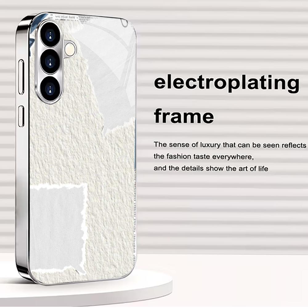 PhoneCase Atmosphere Simplicity High-end Electroplating Glass PhoneCase for Samsung Galaxy S26 S25 S24 S23 S22 S21 FE,Ultra,Plus