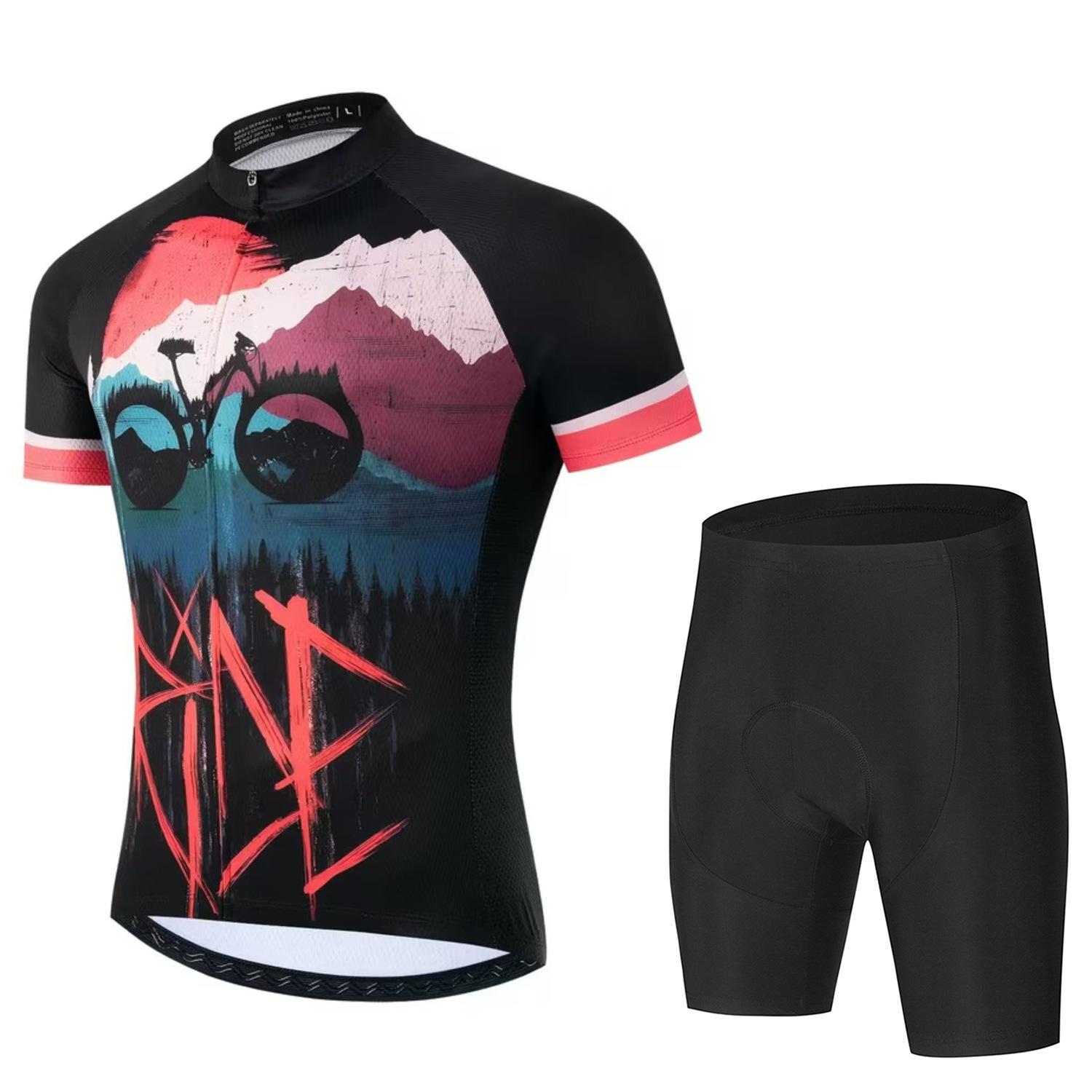 

2026 Summer Mountain Road Cycling Shorts Men s Breathable Quick-drying Perspiration Short-sleeved Cycling Suit 3XL