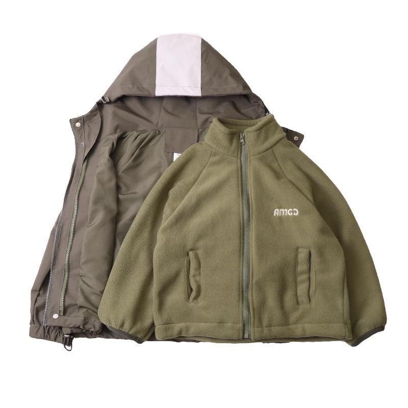 Boys' 2025 Stylish Detachable Outerwear: Cotton-Padded Spring & Autumn Jacket