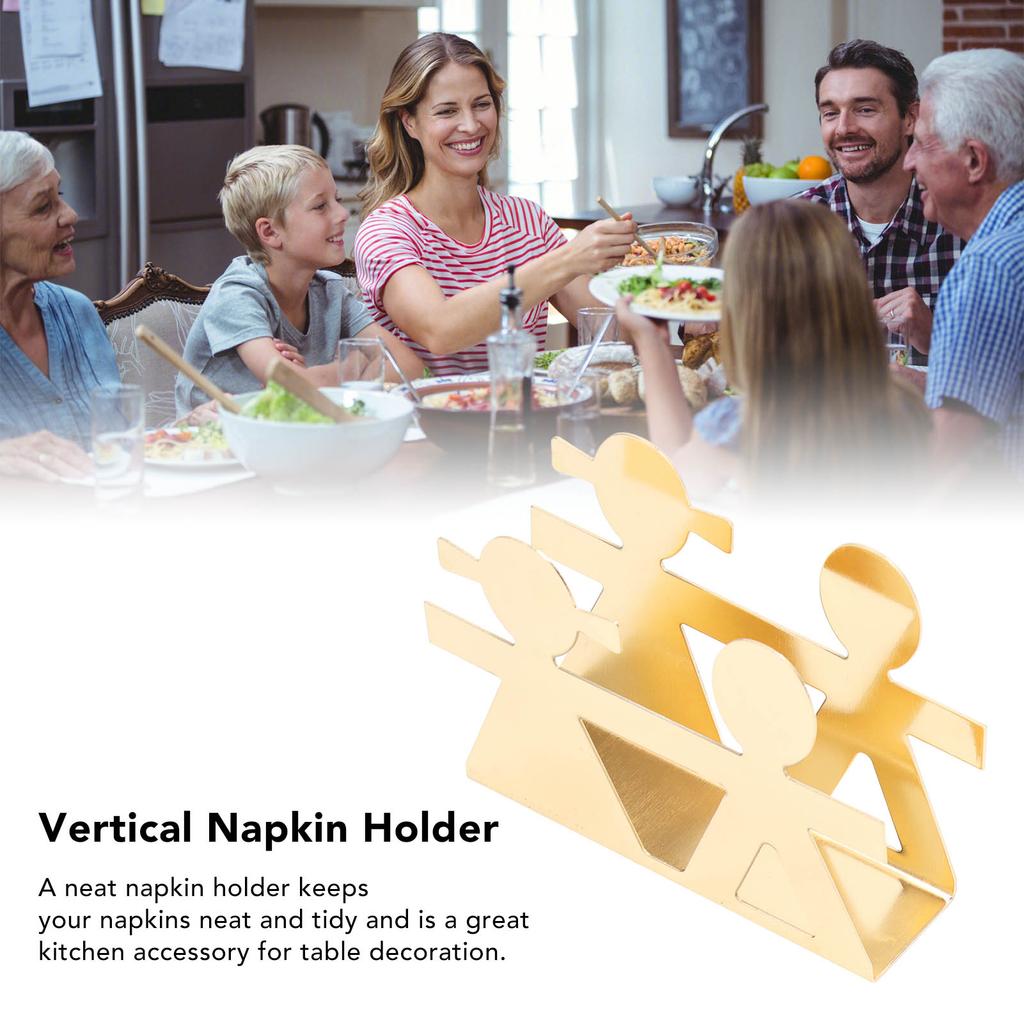 Vertical Napkin Holder Humanoid Pattern Iron Art Napkin Holder Multifunction Metal Napkin Holder Desktop