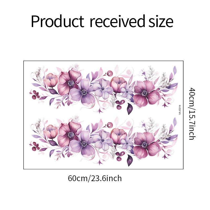 

Beautiful Purple Floral Wall Decals Self-Adhesive Art Sticker for Home Wall Decor 40x60cm