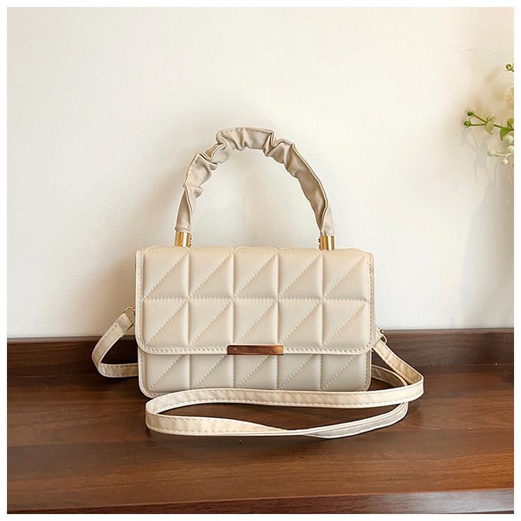 Pu Crossbody Bag For Women Small Square Design With Stitching For Daily Casual Use