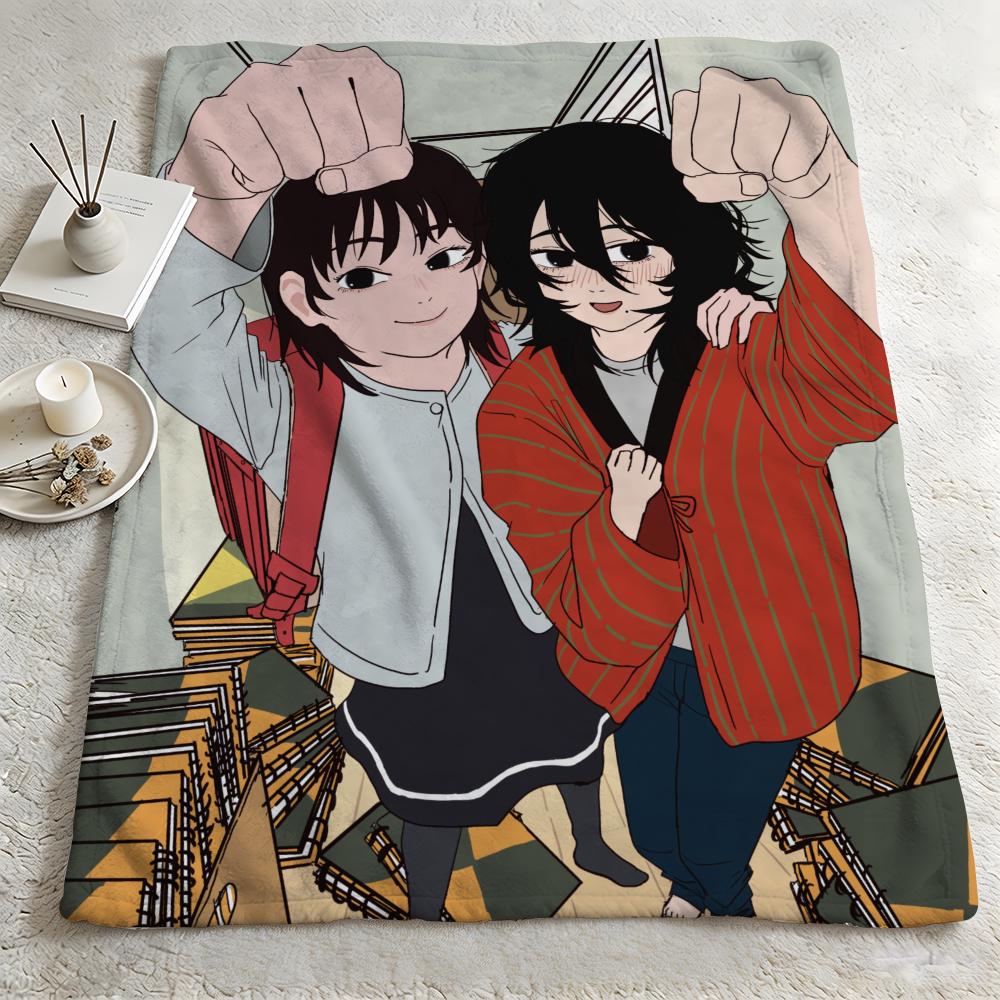 anime LLook Backk Throw Warm Soft Flannel Blanket Multiuse for Sofa Bed Camping Travel Nap