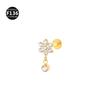 2024 F136 Titanium Flower Cone Pendant Chain Lip, Ear & Tragus Stud with Internal 0.9 Thread