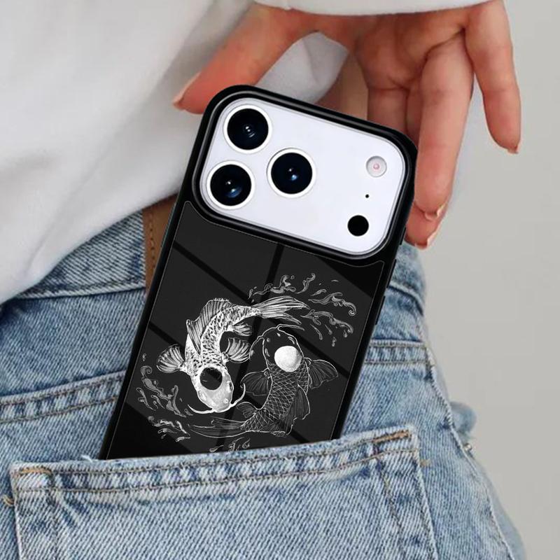 Ying Yang Koi Fish Phone Case for iPhone 17ProMax 12 13 14 15 16e 17 Pro Max Plus Air Cover