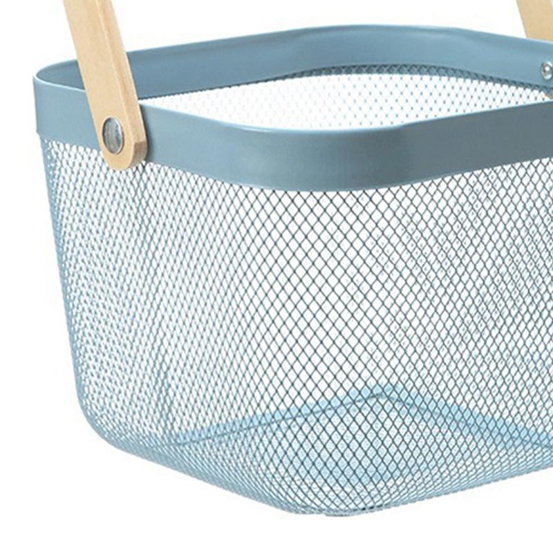 Fruit Colander Metal Material Comfortable Portable Handle Wear Resistant Practical Vegetable Drain Basket for Kitchen
