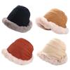 For Girl Warm Large Japanese Winter Korean Style Beanies Plush Bucket  Hat Women Hat Woolen